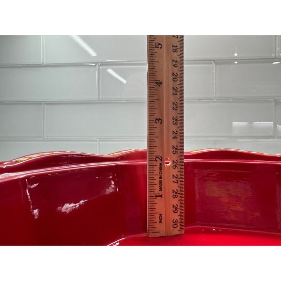 Temp-tations Figural Fruit Strawberry Basket Weave Covered Pie Casserole Dish - Picture 7 of 10